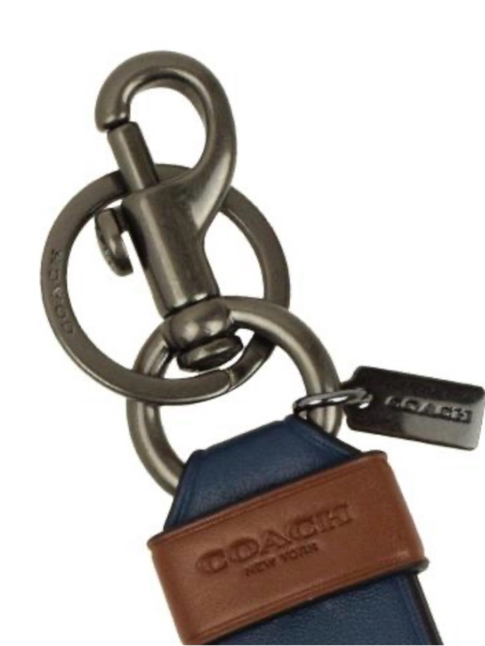 NWOT Coach Leather Loop Keychain Bag Charm - Picture 7 of 10